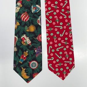Tango by Max Raab 2 Christmas Ornaments & Candy Novelty Cotton Men’s Neck Ties